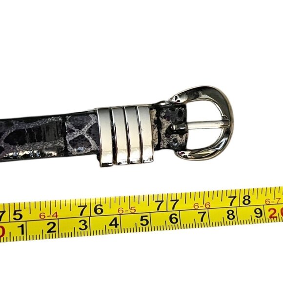 Lodis Embossed Textured Leather Snake Print Double Wrap Belt Size Medium - Picture 8 of 14